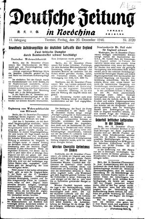 Deutsche Zeitung in Nordchina vom 20.12.1940