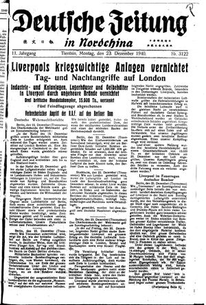 Deutsche Zeitung in Nordchina vom 23.12.1940