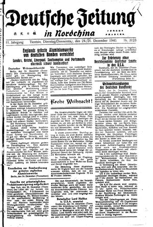 Deutsche Zeitung in Nordchina vom 24.12.1940
