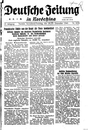 Deutsche Zeitung in Nordchina vom 28.12.1940