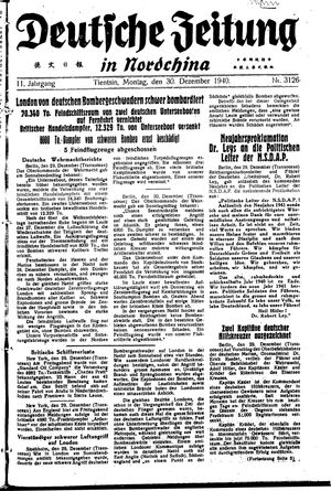 Deutsche Zeitung in Nordchina vom 30.12.1940
