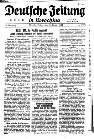 Deutsche Zeitung in Nordchina vom 03.01.1941