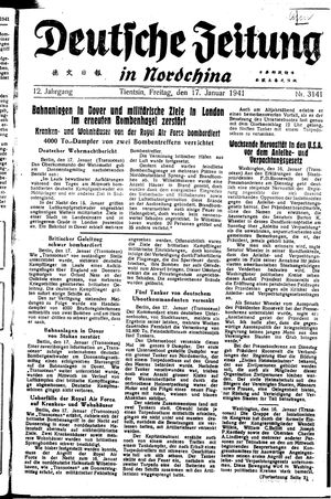 Deutsche Zeitung in Nordchina vom 17.01.1941