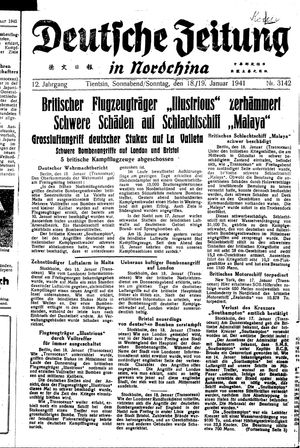 Deutsche Zeitung in Nordchina vom 18.01.1941