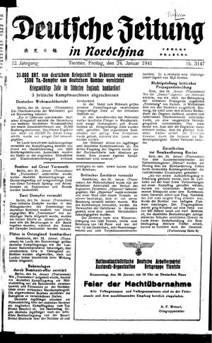 Deutsche Zeitung in Nordchina vom 24.01.1941