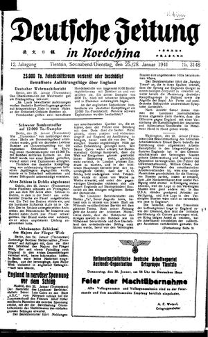 Deutsche Zeitung in Nordchina vom 25.01.1941