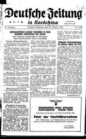 Deutsche Zeitung in Nordchina vom 29.01.1941