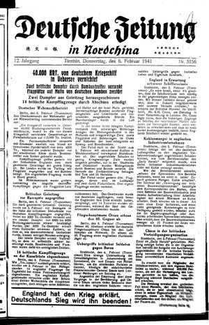 Deutsche Zeitung in Nordchina vom 06.02.1941
