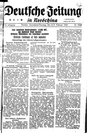 Deutsche Zeitung in Nordchina vom 08.02.1941