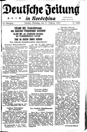 Deutsche Zeitung in Nordchina vom 11.02.1941