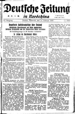 Deutsche Zeitung in Nordchina vom 12.02.1941