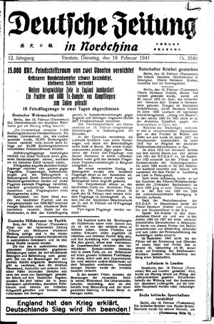 Deutsche Zeitung in Nordchina vom 18.02.1941