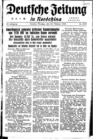 Deutsche Zeitung in Nordchina vom 24.02.1941