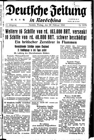 Deutsche Zeitung in Nordchina vom 28.02.1941