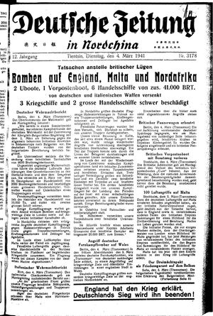 Deutsche Zeitung in Nordchina vom 04.03.1941