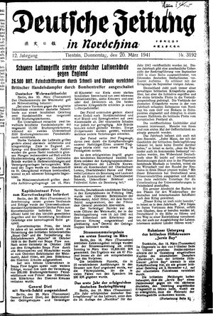 Deutsche Zeitung in Nordchina vom 20.03.1941