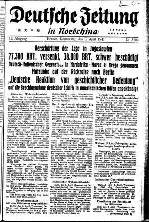 Deutsche Zeitung in Nordchina vom 03.04.1941