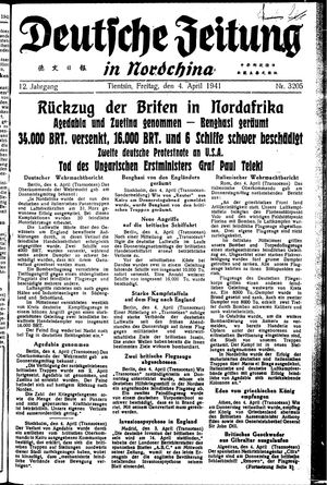 Deutsche Zeitung in Nordchina vom 04.04.1941