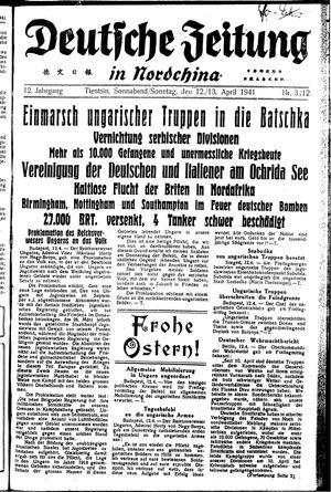 Deutsche Zeitung in Nordchina vom 12.04.1941