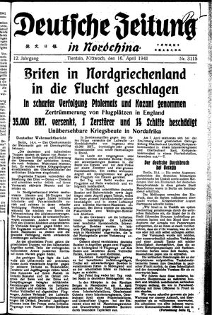 Deutsche Zeitung in Nordchina vom 16.04.1941