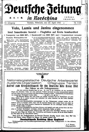 Deutsche Zeitung in Nordchina vom 23.04.1941