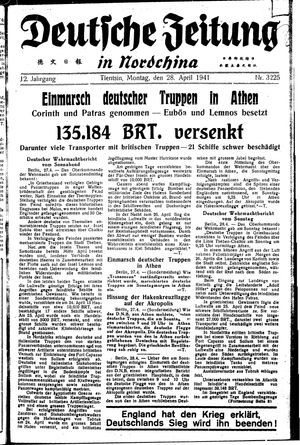 Deutsche Zeitung in Nordchina vom 28.04.1941