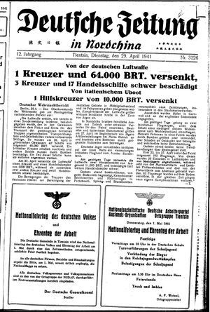Deutsche Zeitung in Nordchina vom 29.04.1941