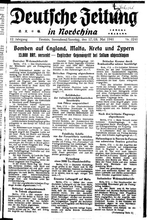 Deutsche Zeitung in Nordchina vom 17.05.1941