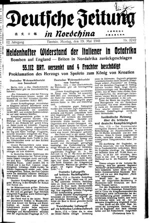 Deutsche Zeitung in Nordchina vom 19.05.1941