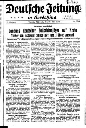 Deutsche Zeitung in Nordchina vom 21.05.1941