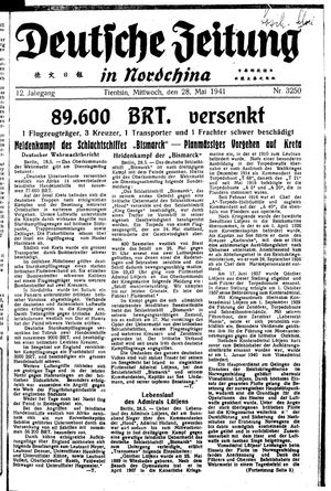 Deutsche Zeitung in Nordchina vom 28.05.1941