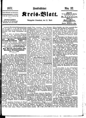 Frankensteiner Kreisblatt vom 21.04.1877