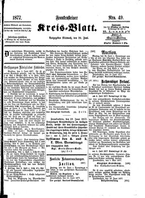 Frankensteiner Kreisblatt on Jun 20, 1877