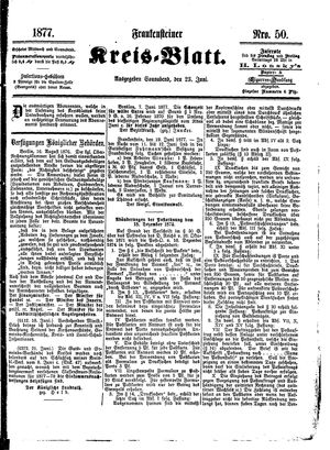 Frankensteiner Kreisblatt vom 23.06.1877