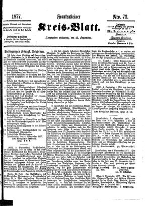 Frankensteiner Kreisblatt vom 12.09.1877