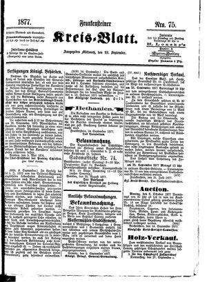Frankensteiner Kreisblatt vom 19.09.1877
