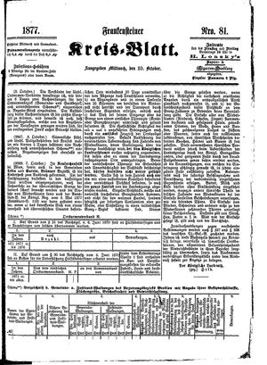 Frankensteiner Kreisblatt vom 10.10.1877