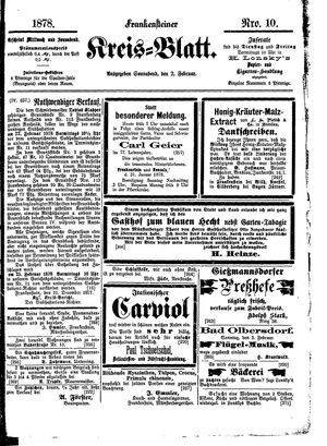 Frankensteiner Kreisblatt vom 02.02.1878