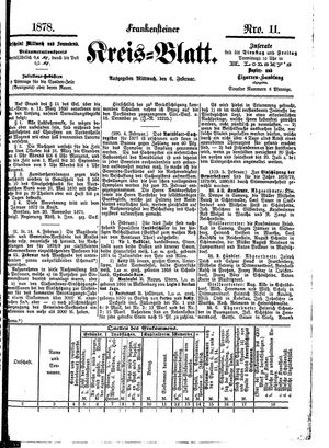 Frankensteiner Kreisblatt on Feb 6, 1878