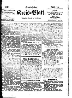 Frankensteiner Kreisblatt on Feb 20, 1878