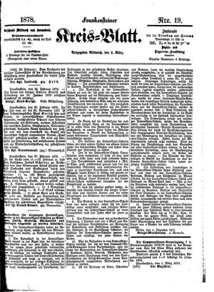 Frankensteiner Kreisblatt vom 06.03.1878