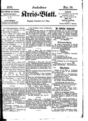 Frankensteiner Kreisblatt on Mar 9, 1878