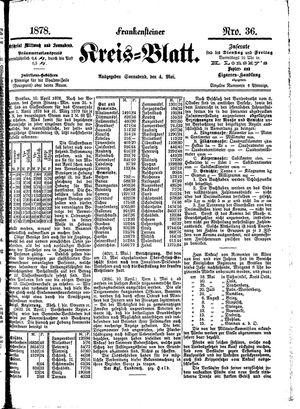 Frankensteiner Kreisblatt on May 4, 1878