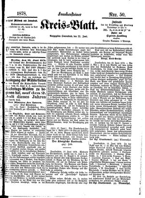 Frankensteiner Kreisblatt on Jun 22, 1878