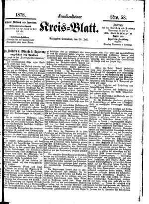 Frankensteiner Kreisblatt vom 20.07.1878