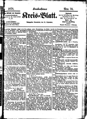 Frankensteiner Kreisblatt on Sep 21, 1878