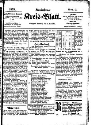 Frankensteiner Kreisblatt vom 13.11.1878