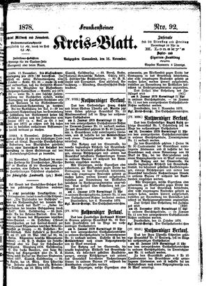 Frankensteiner Kreisblatt vom 16.11.1878