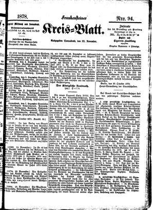 Frankensteiner Kreisblatt on Nov 23, 1878