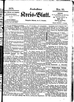 Frankensteiner Kreisblatt on Nov 27, 1878